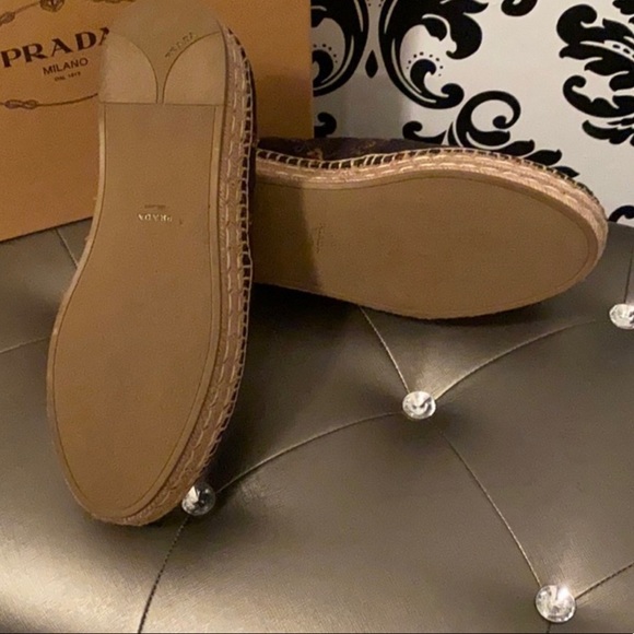 COPY - Prada Green Platform Espadrilles Flats FIRM PRICE - Picture 4 of 4